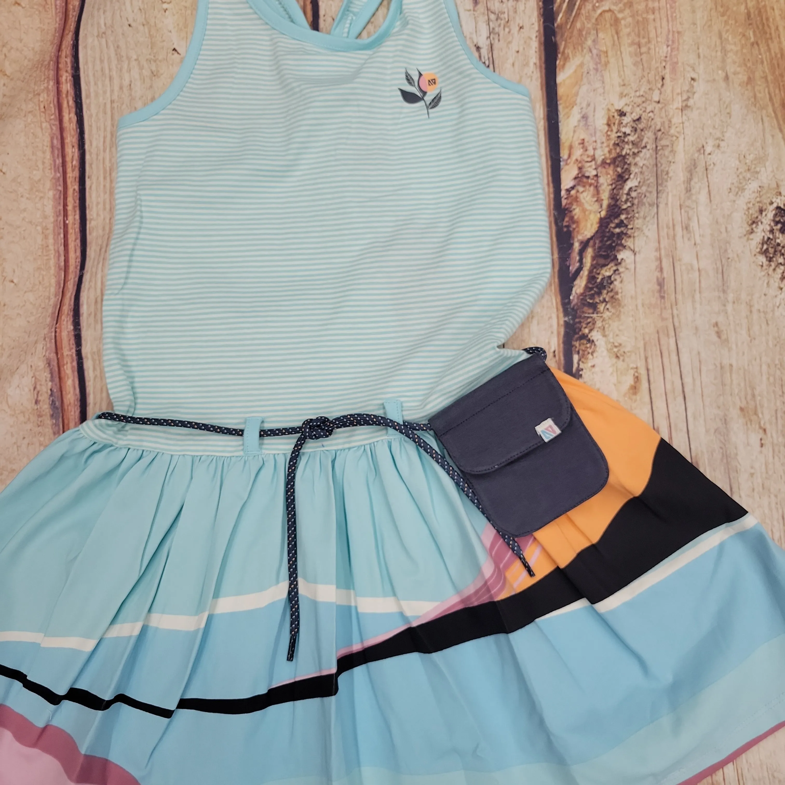 NORUK TURQUOISE DRESS WITH PURSE BELT