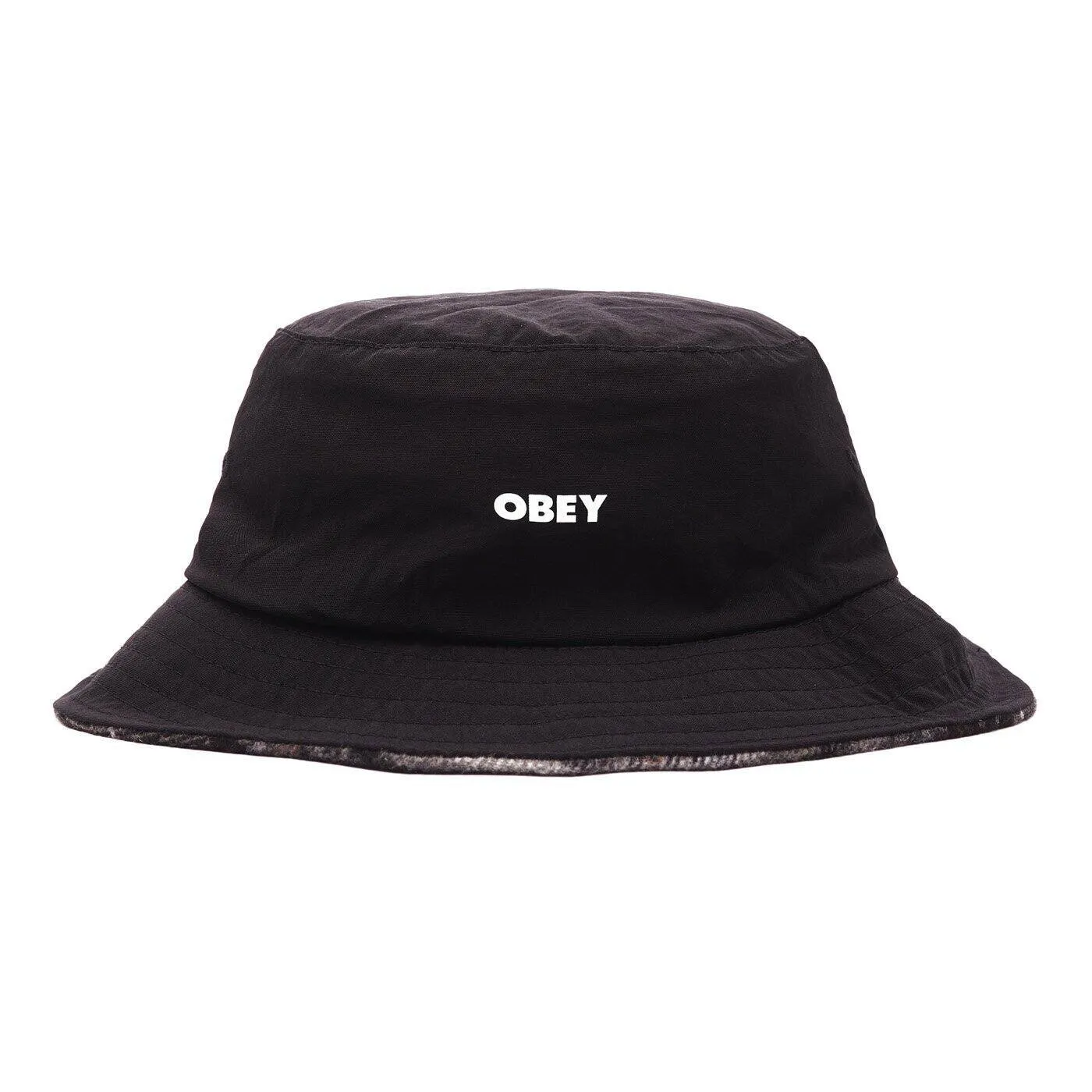 Obey Sam Reversible Bucket Hat in Black Multi