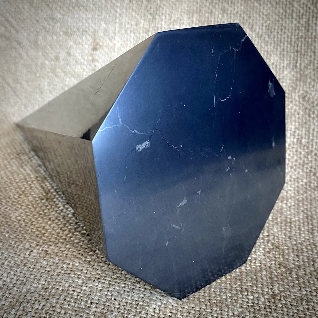 Octagonal Shungite Pyramid, 100mm Base (4 Inches), Stunning