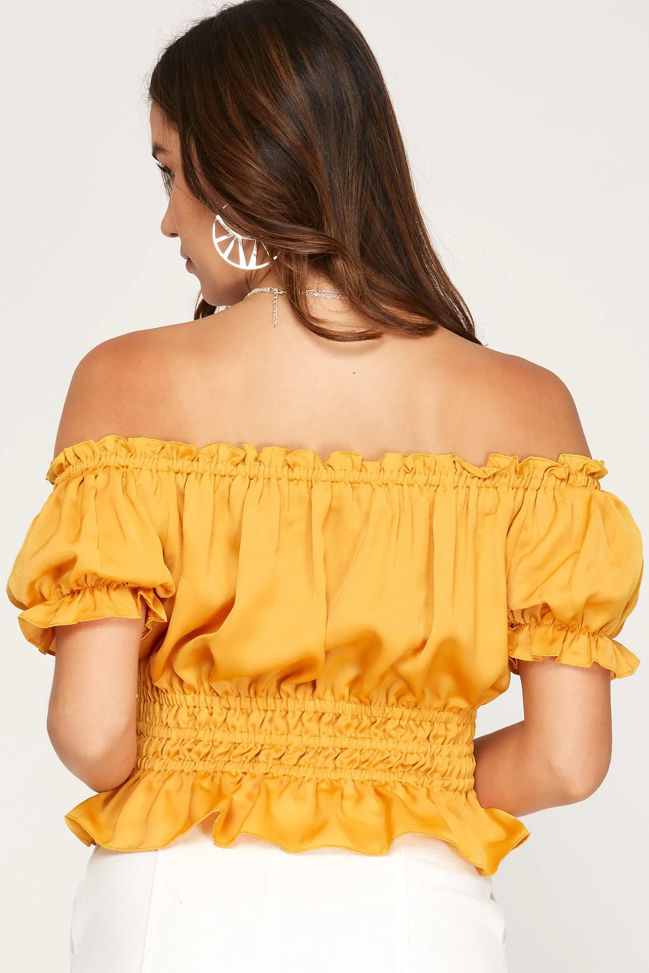 Off The Shoulder Satin Top