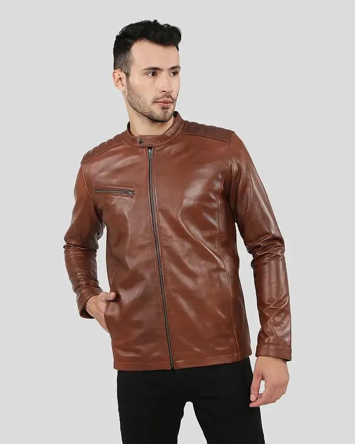 Ollie Brown Racer Leather Jacket