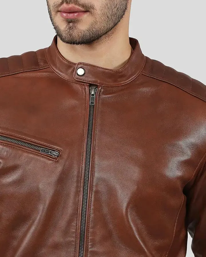 Ollie Brown Racer Leather Jacket