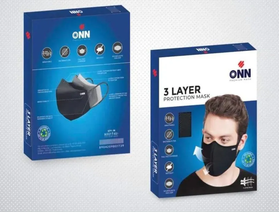 ONN 3 Layer Protection Mask (Pack of 3)