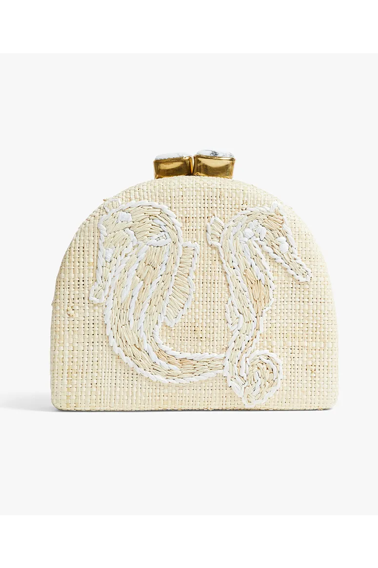 Pamela Munson - Seahorses Clutch - White