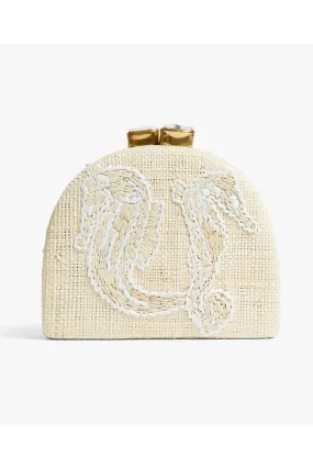 Pamela Munson - Seahorses Clutch - White