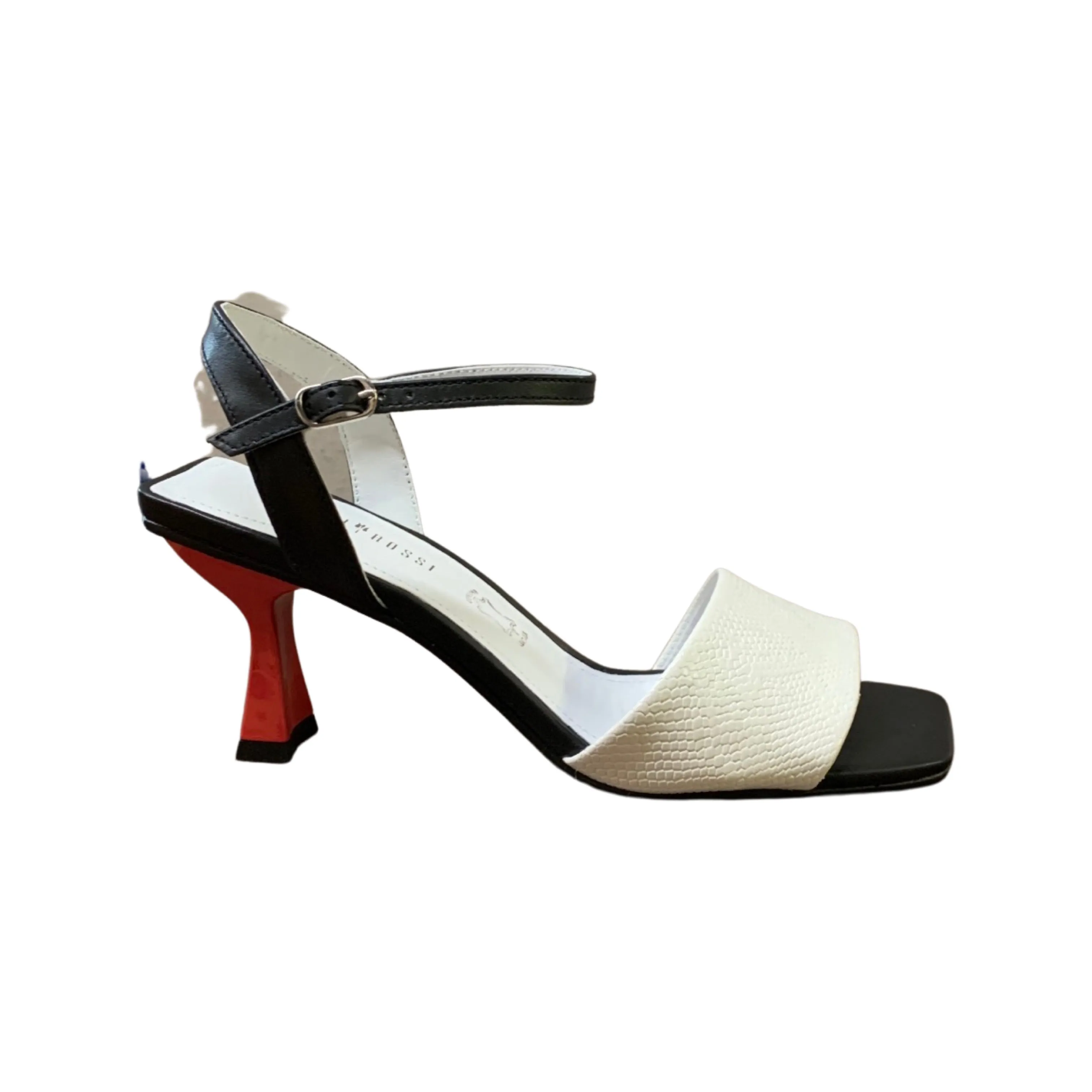 Paradise White /Black Sling Back Sandal