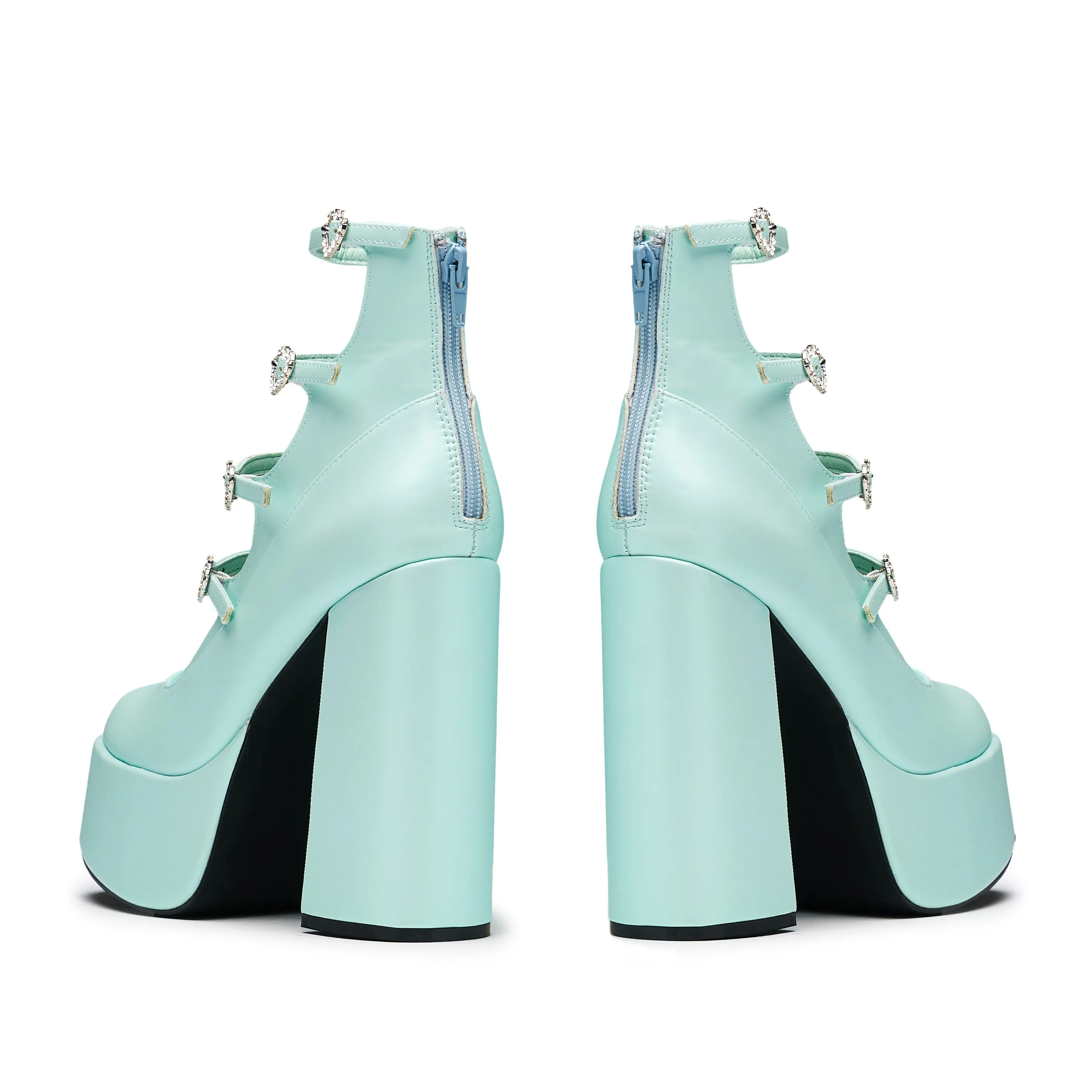 Pearl Dewdrop Platform Heels - Blue