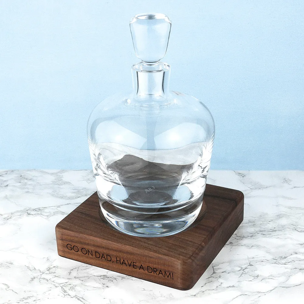 Personalised LSA Whisky Decanter & Walnut Base