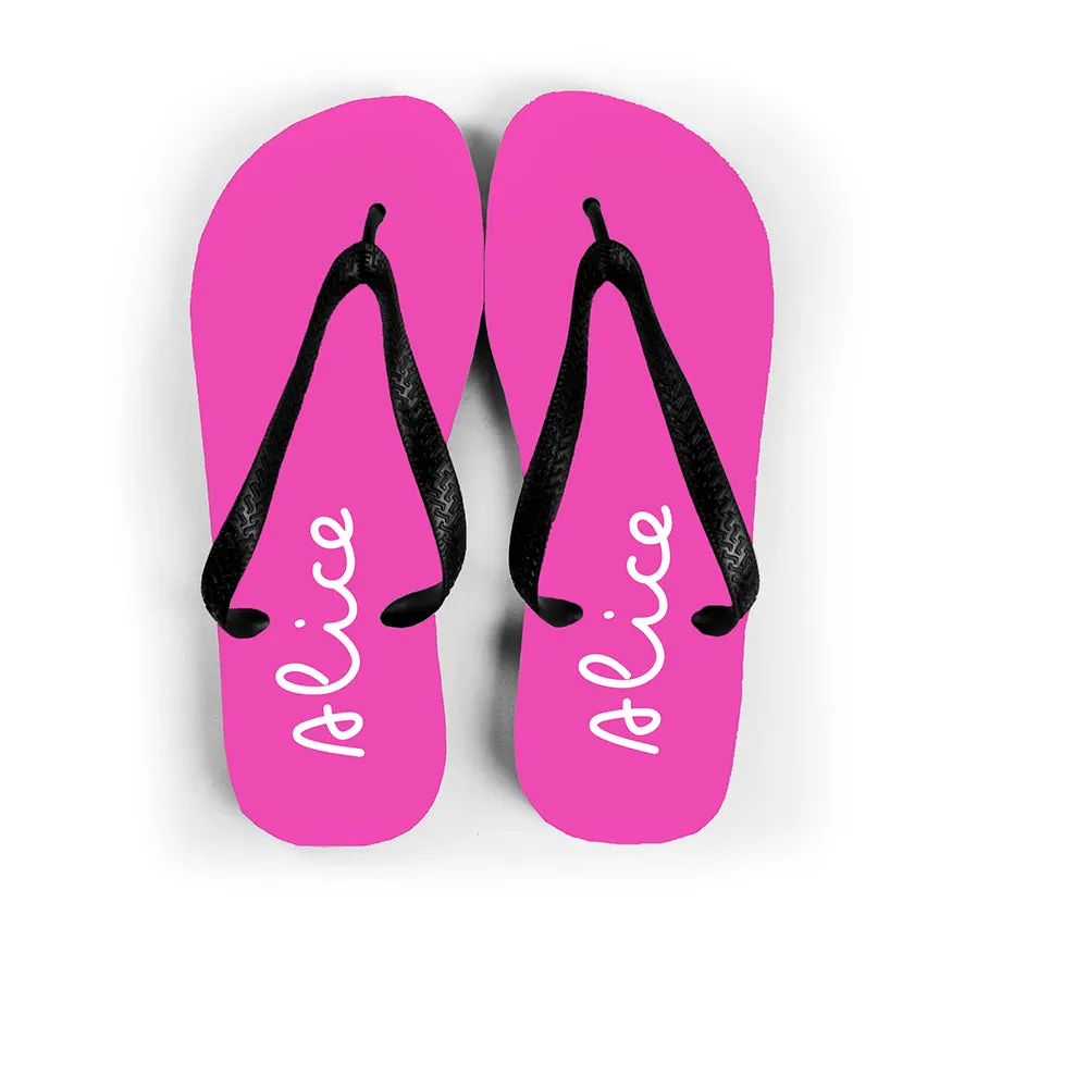 Personalised Summer Style Flip Flops - Medium - Pink