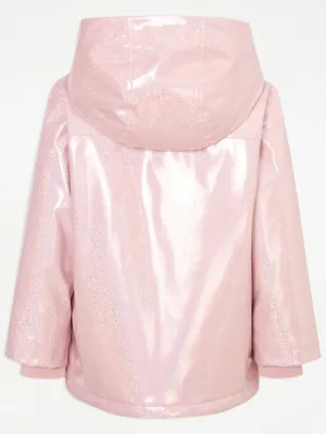 Pink Glitter Borg Lined Rain Mac | Kids | George at ASDA