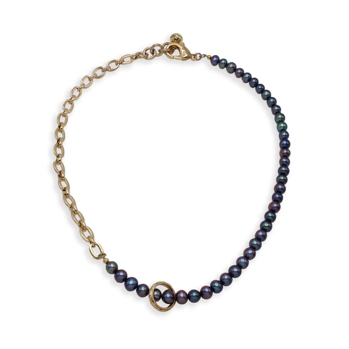 Plaza Elizabeth Peacock Pearl Half N' Half Chain Necklace Base