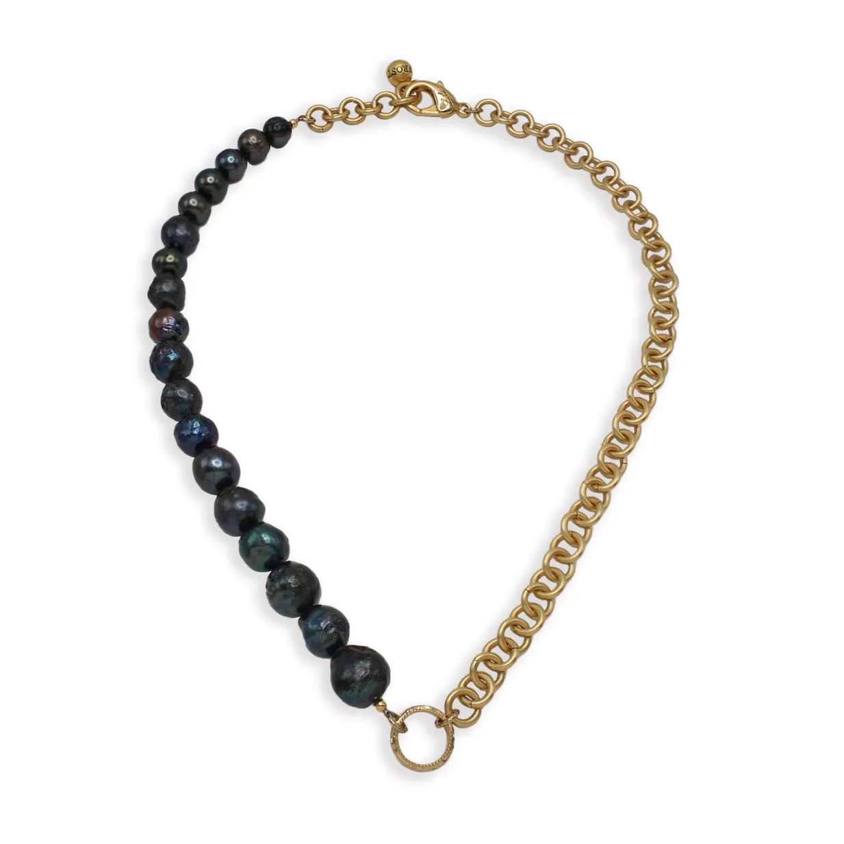 Plaza Lou Peacock Pearl Half N' Half Chain Necklace Base