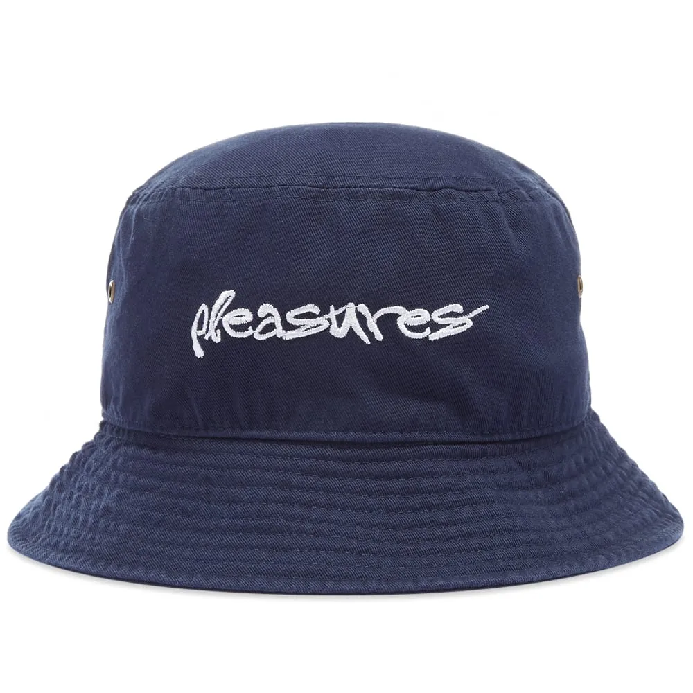 PLEASURES Hyde Logo Bucket HatNavy