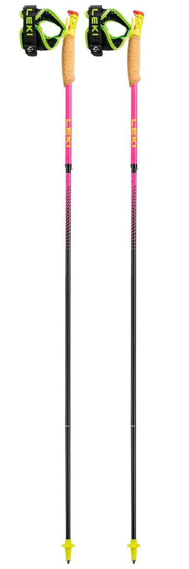 Poles Leki ---Ultratrail Fx.One Superlite Neon Pink Neon Yellow Natural Carbon