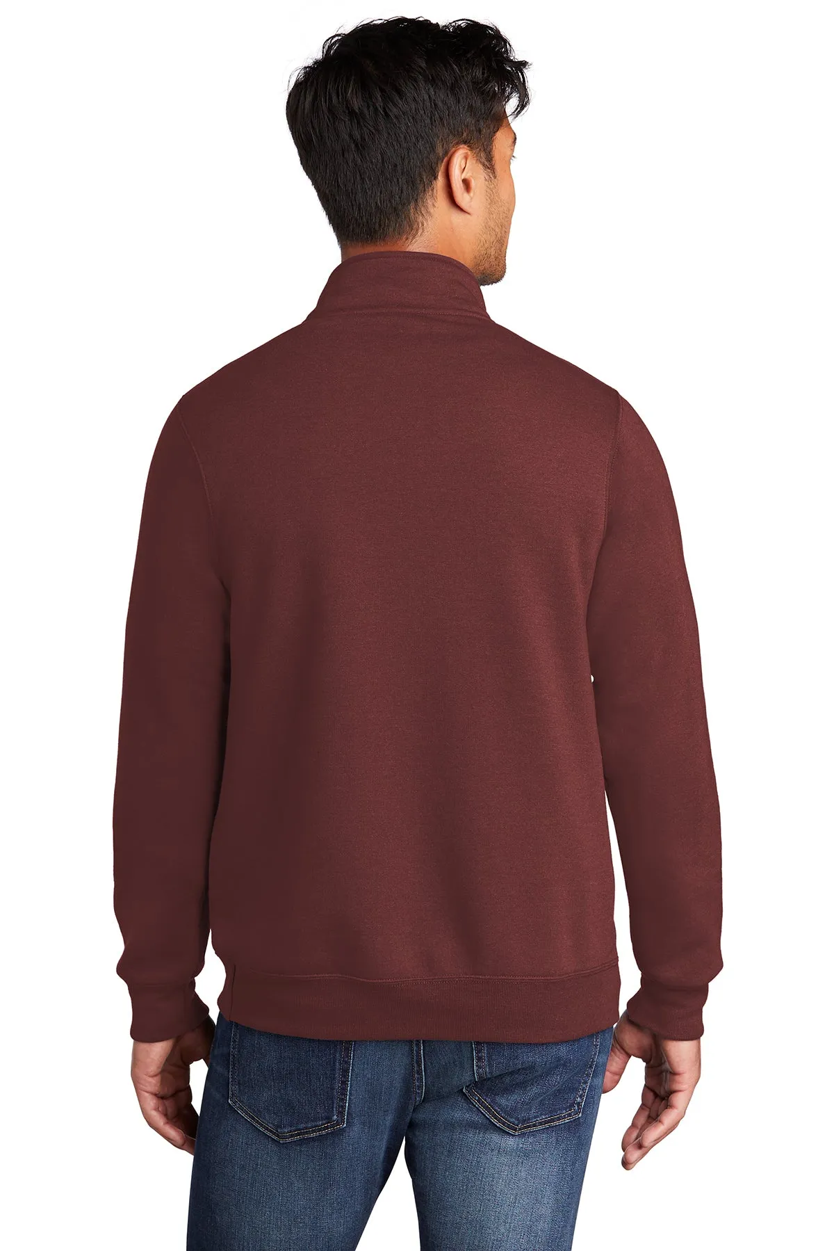 Port & Company Core Fleece Branded Quarter Zips, Maroon