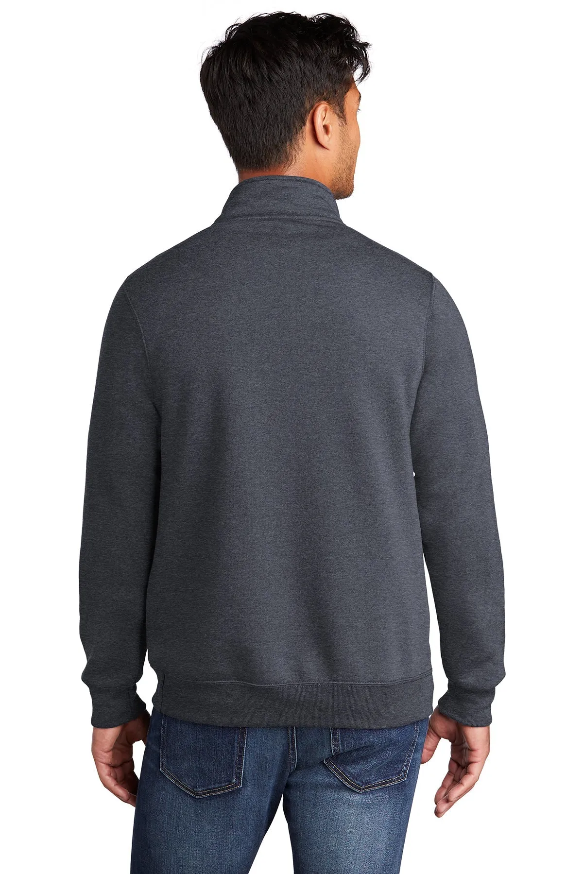 Port & Company Core Fleece Custom Quarter Zips, Heather Navy