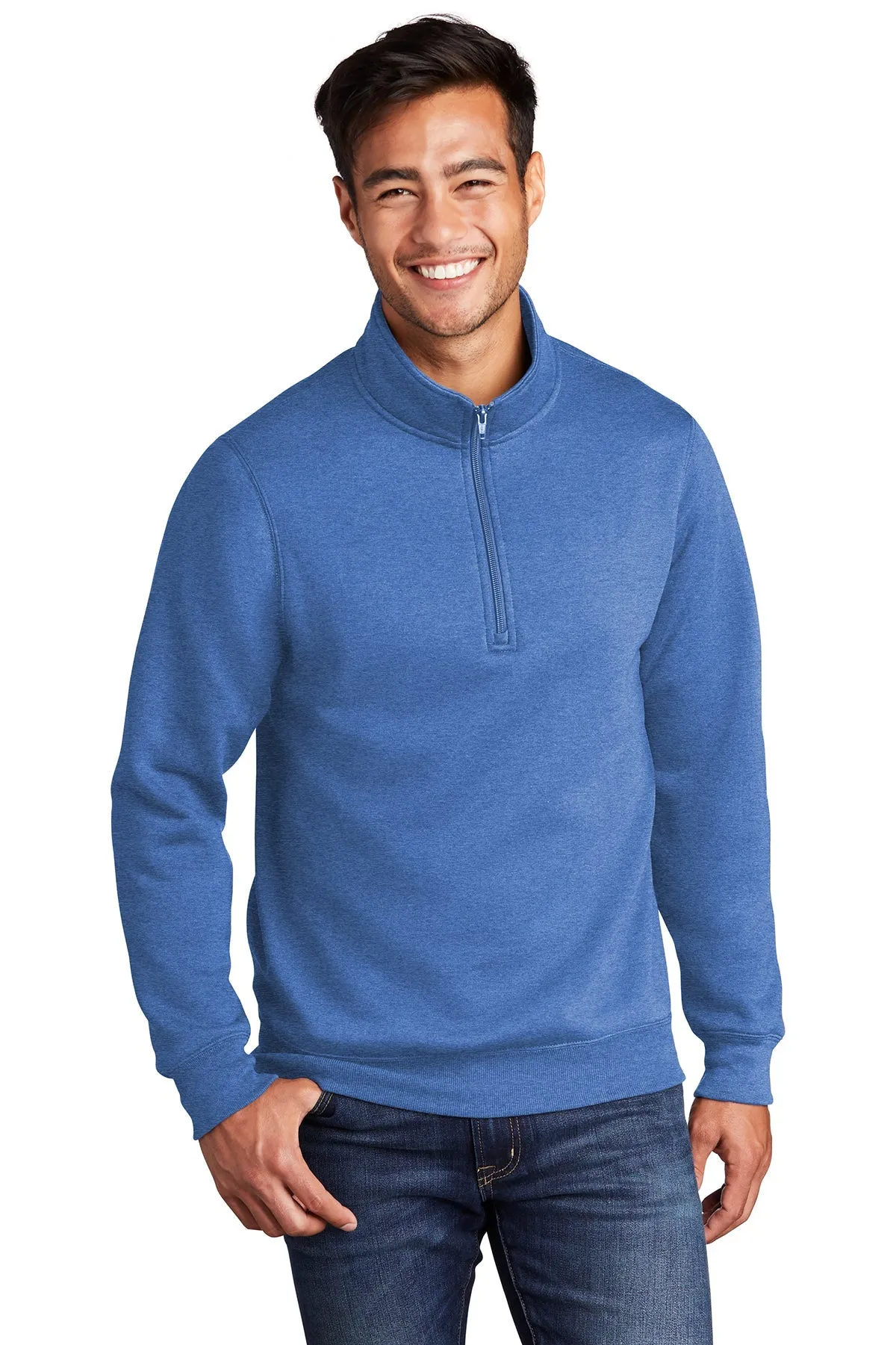 Port & Company Core Fleece Custom Quarter Zips, Heather Royal