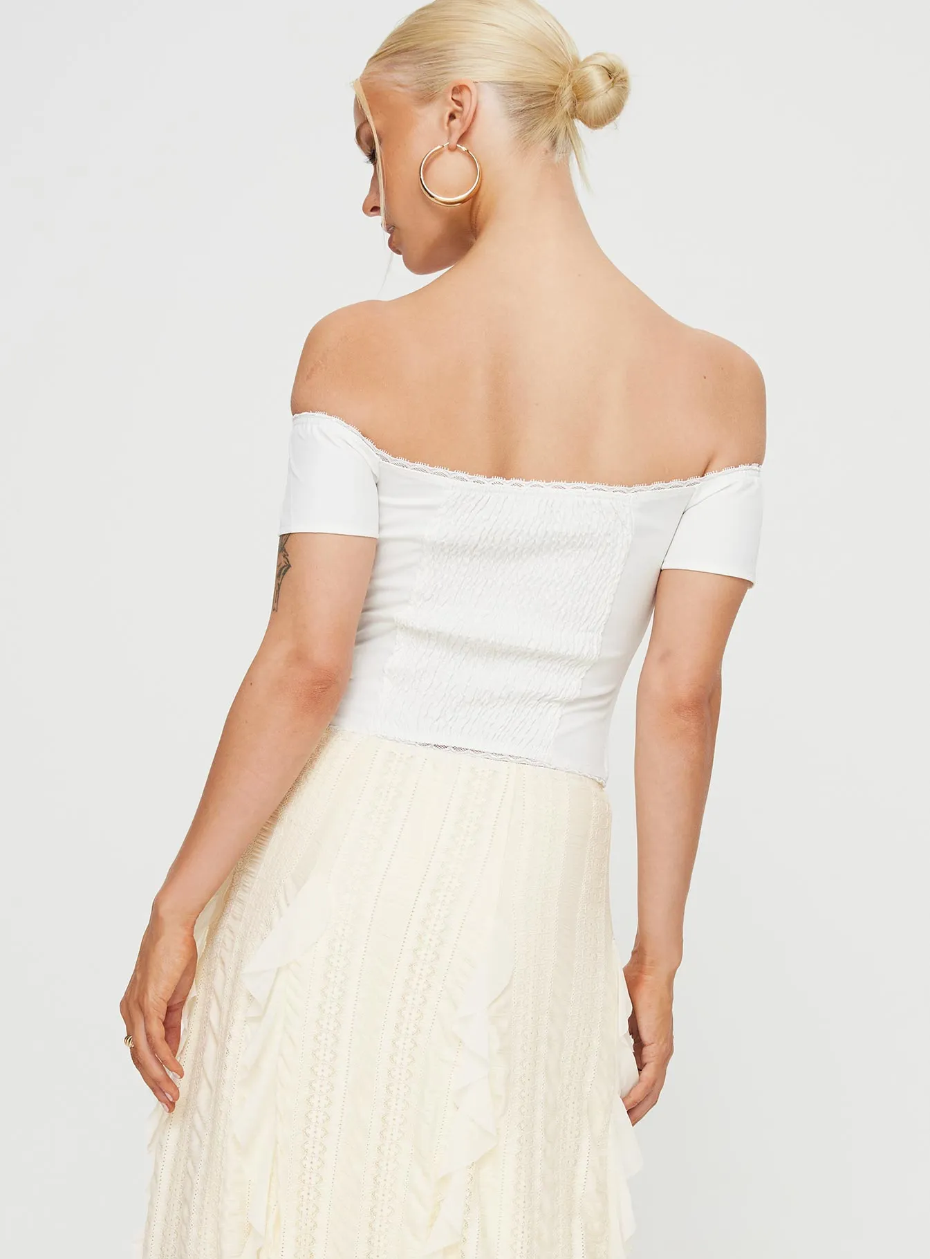 Posner Off The Shoulder Top Ivory