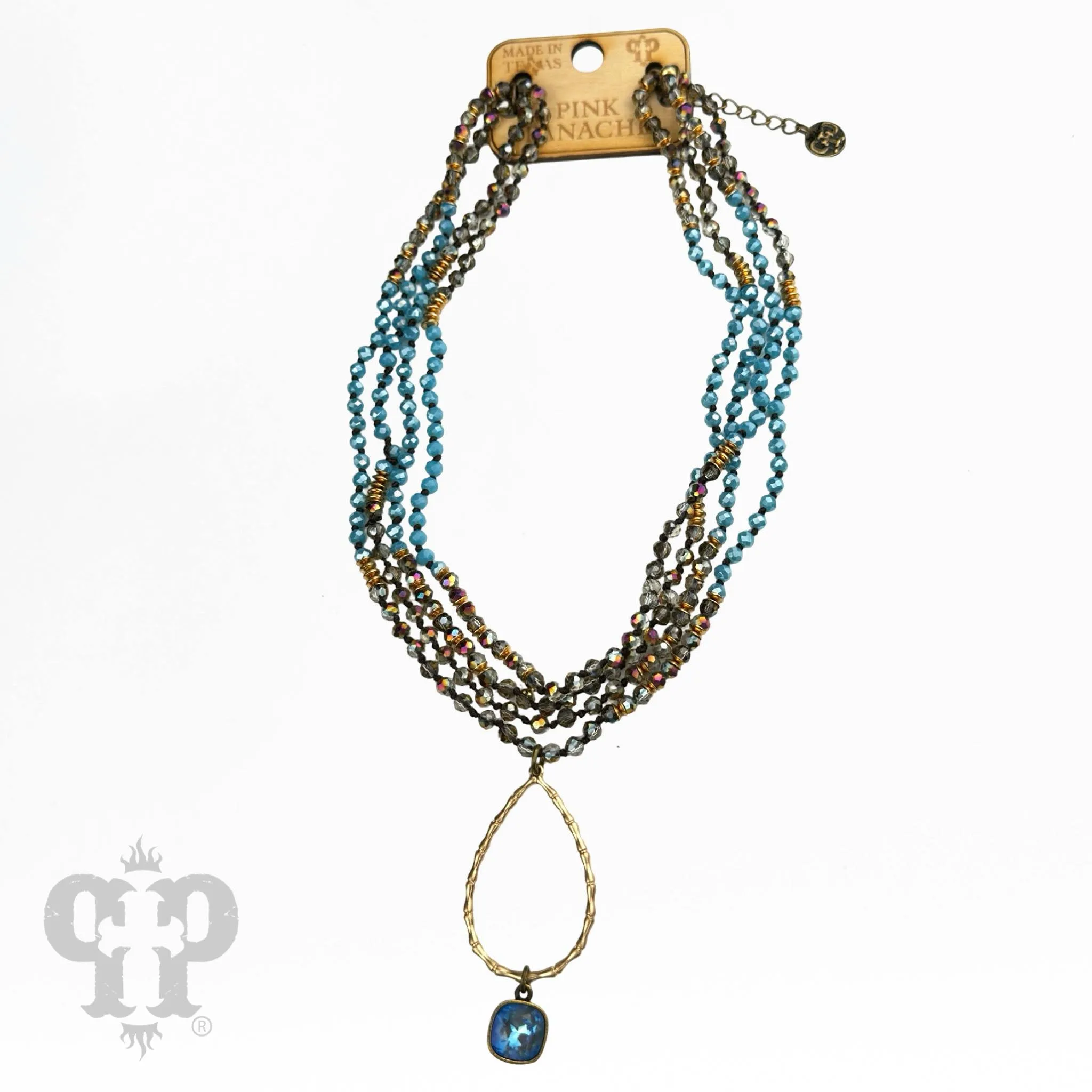 PP Ocean Waters Multi Layer Teardrop Necklace