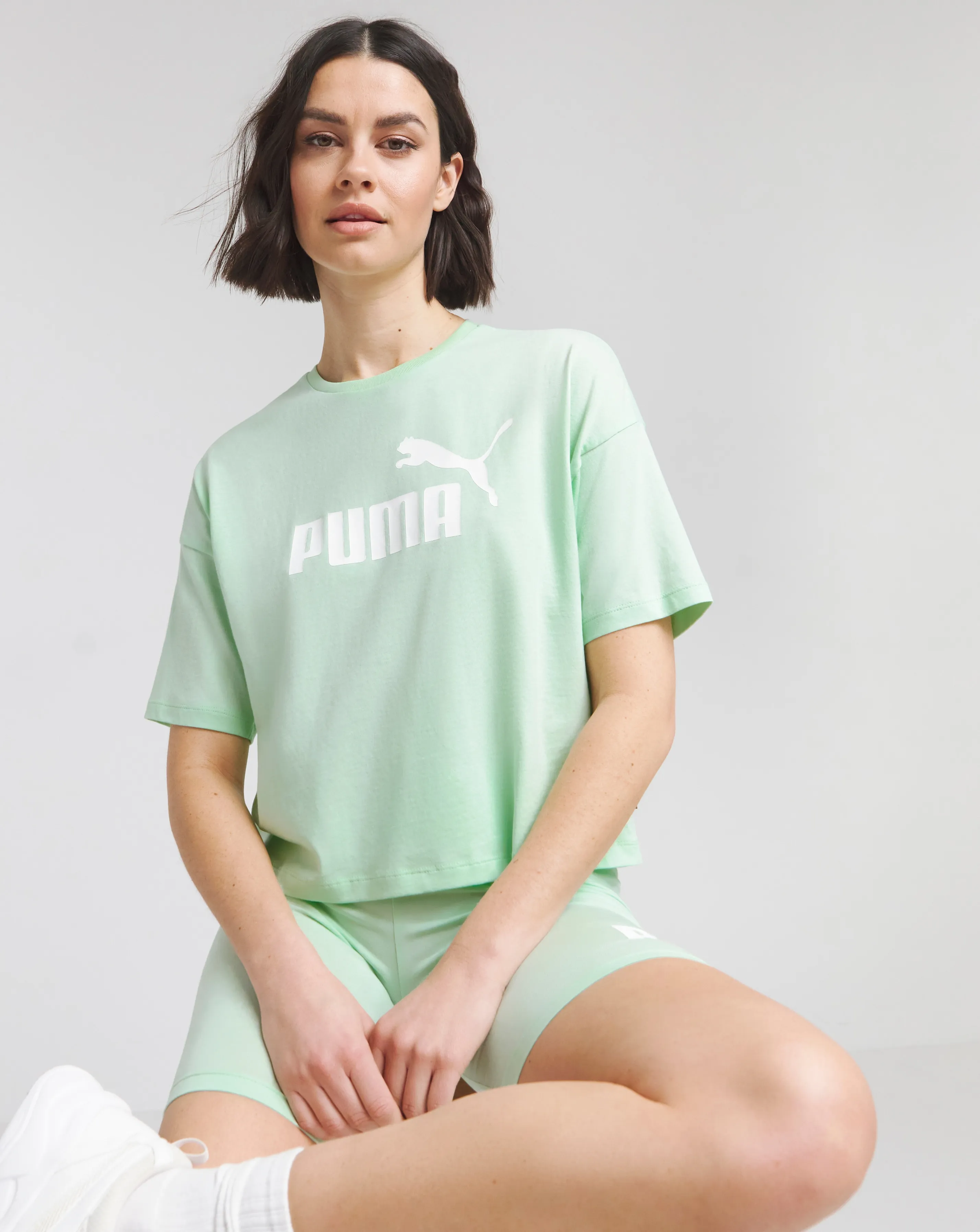 PUMA Essentials Cropped Logo T-Shirt | Simply Be