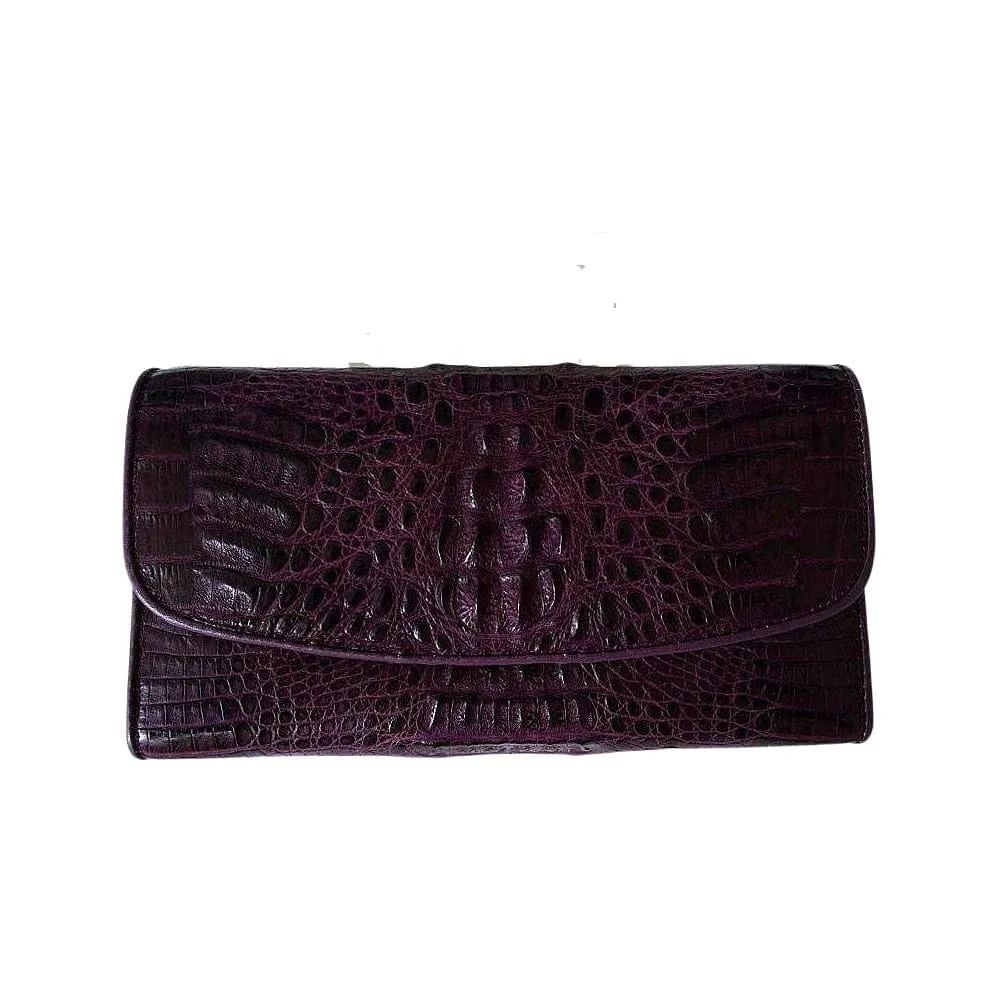 Purple Women Crocodile Wallet Purse