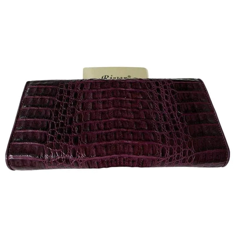 Purple Women Crocodile Wallet Purse