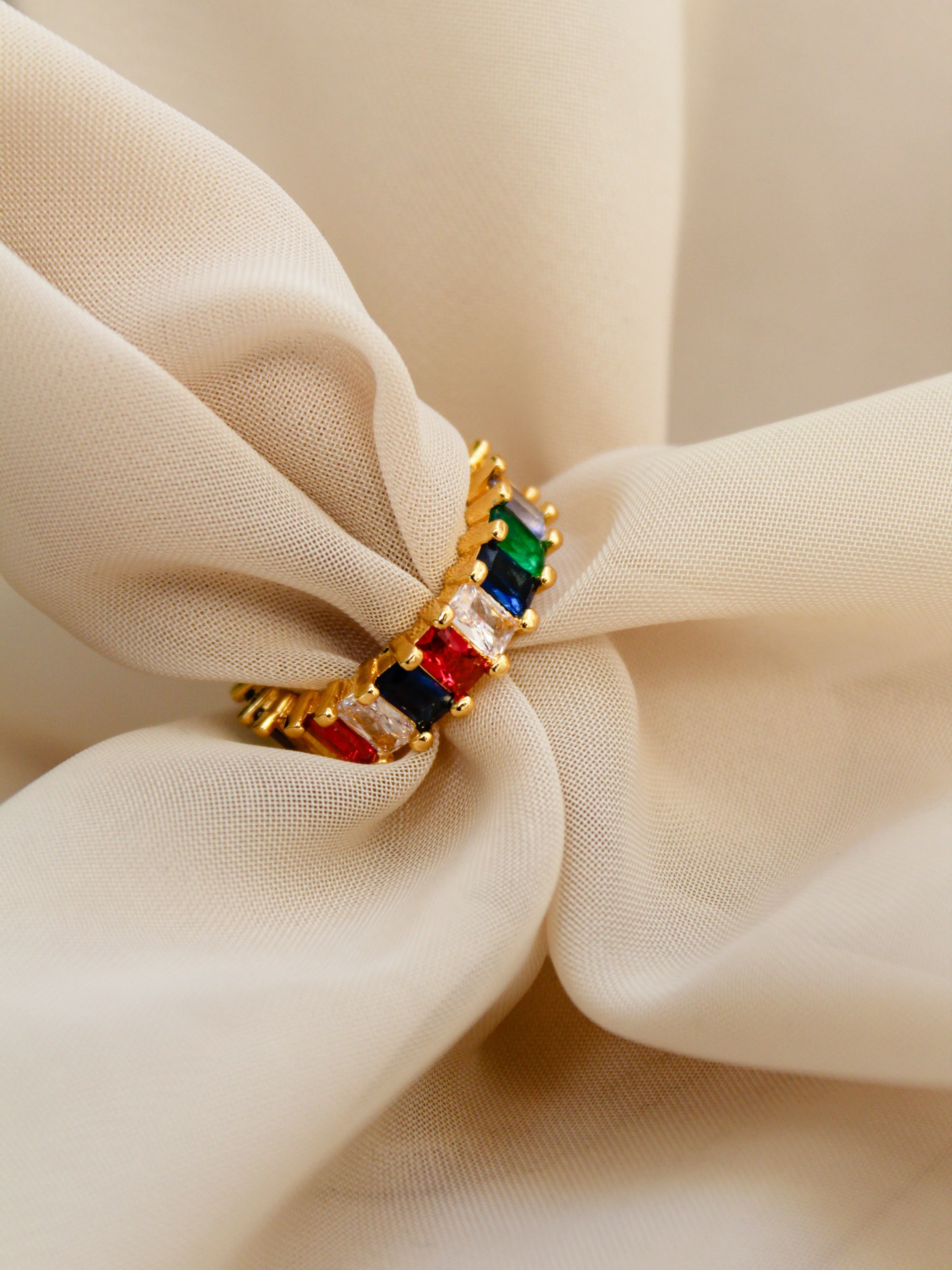 Rainbow Baguette Ring