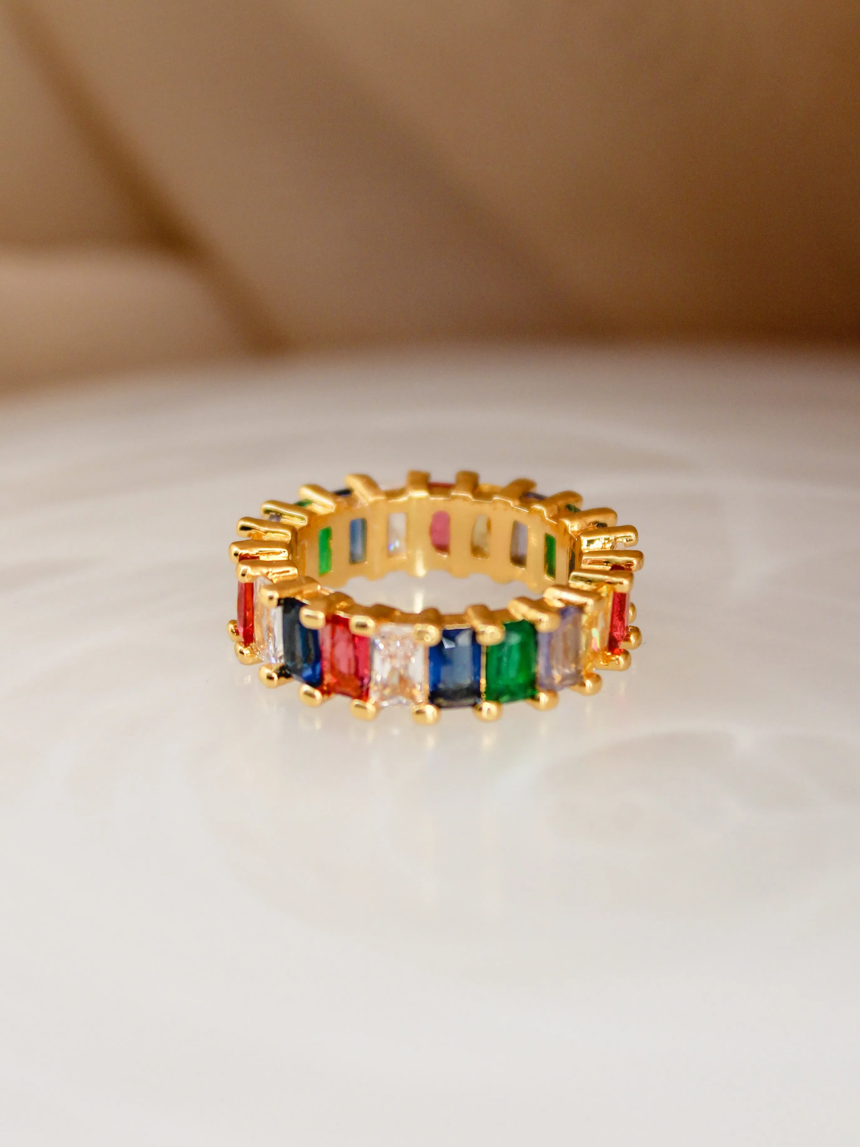 Rainbow Baguette Ring