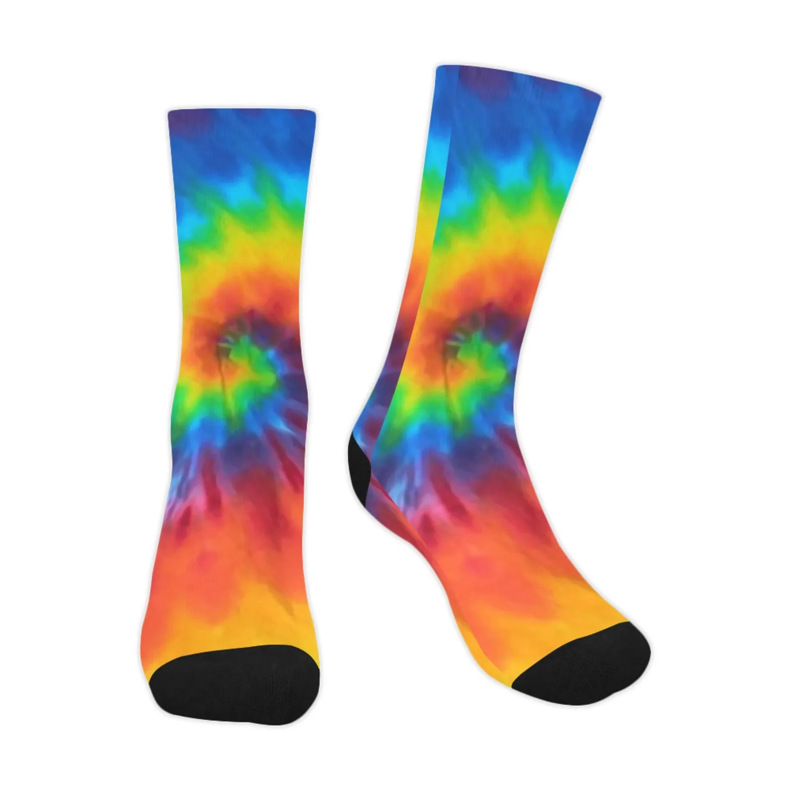 Rainbow Tie-Dye Smooth-Touch Unisex Crew Socks