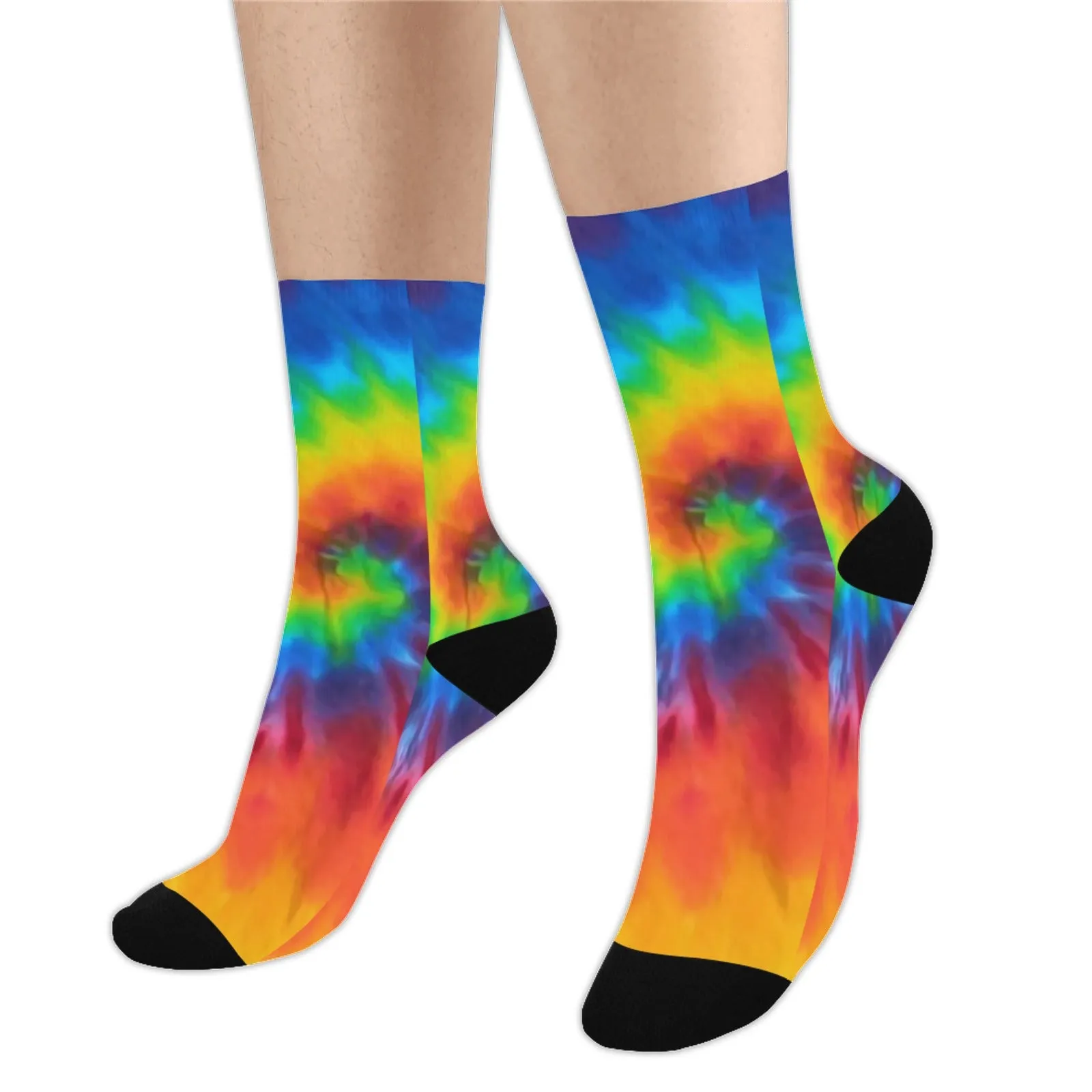 Rainbow Tie-Dye Smooth-Touch Unisex Crew Socks