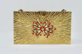 Rare Vintage 60's Jeweled Minaudière Compact Clutch