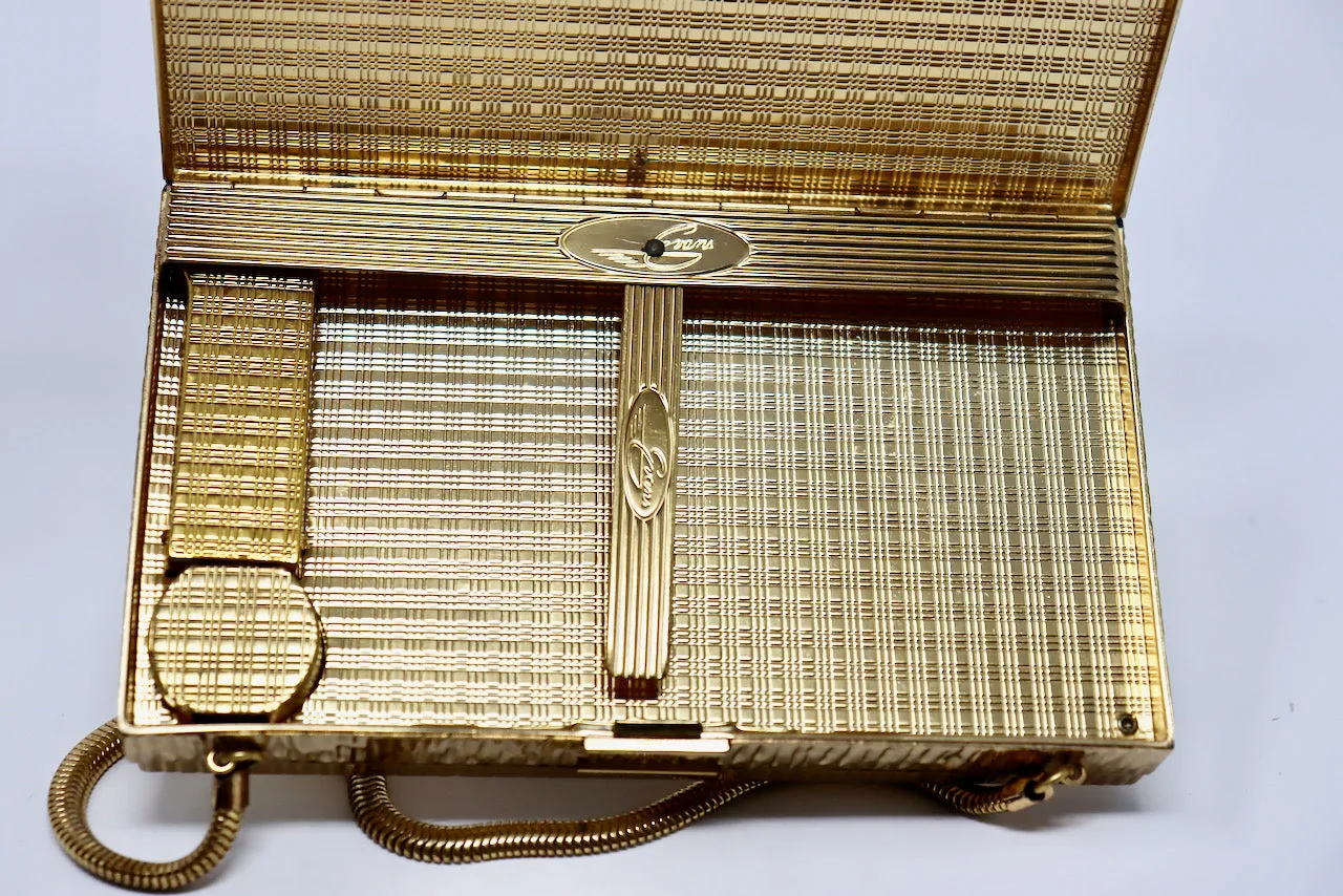 Rare Vintage 60's Jeweled Minaudière Compact Clutch