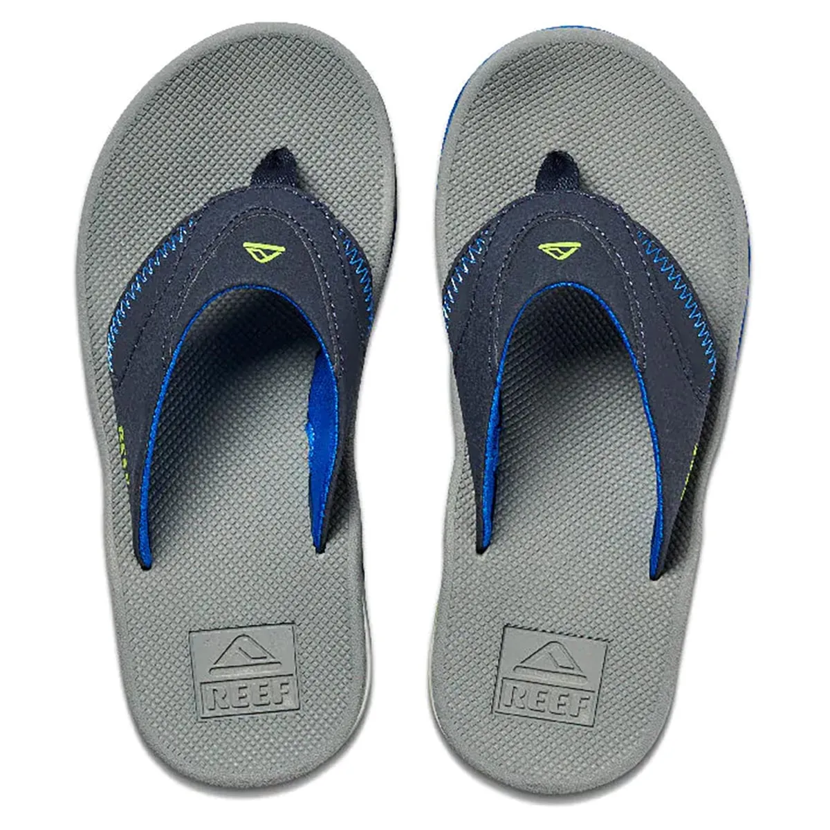 Reef Boy's Fanning Flip Flops - Navy/Lime