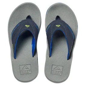 Reef Boy's Fanning Flip Flops - Navy/Lime