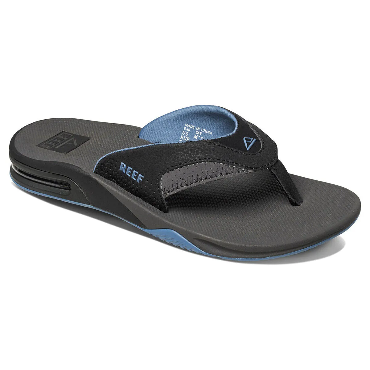 Reef Men's Fanning Flip Flops - Grey/Light Blue