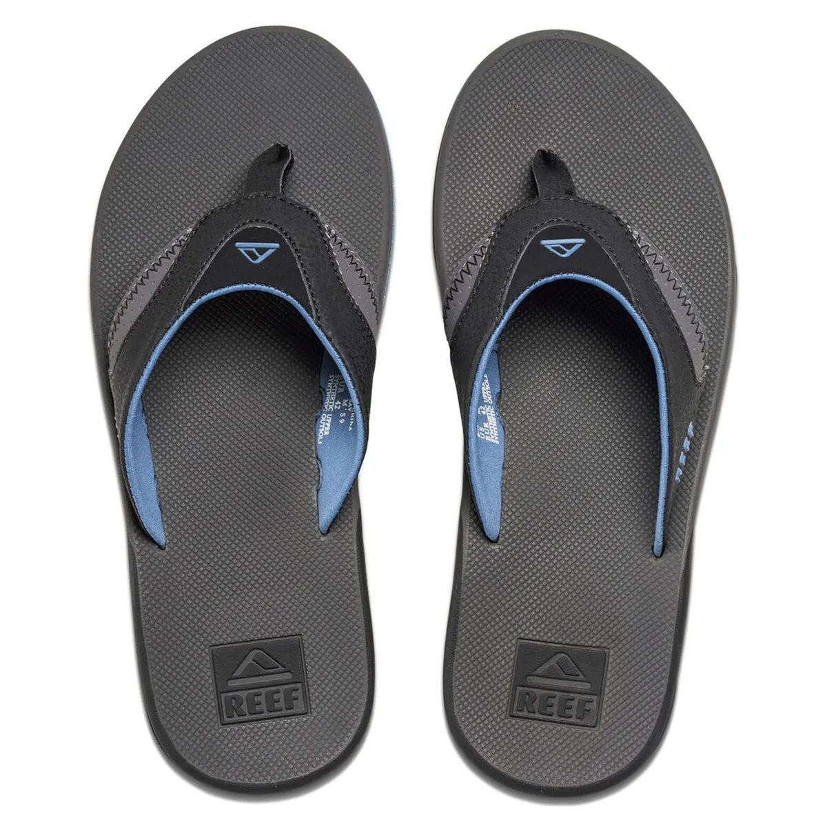 Reef Men's Fanning Flip Flops - Grey/Light Blue