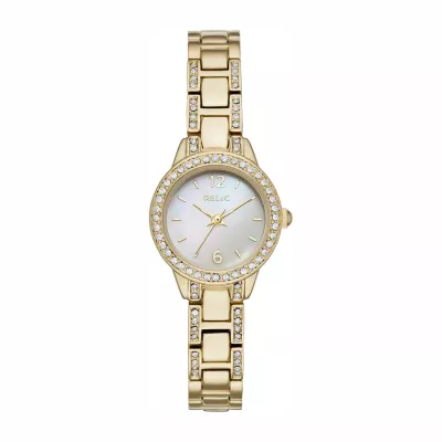 Relic By Fossil Womens Gold Tone Bracelet Watch Zr34506