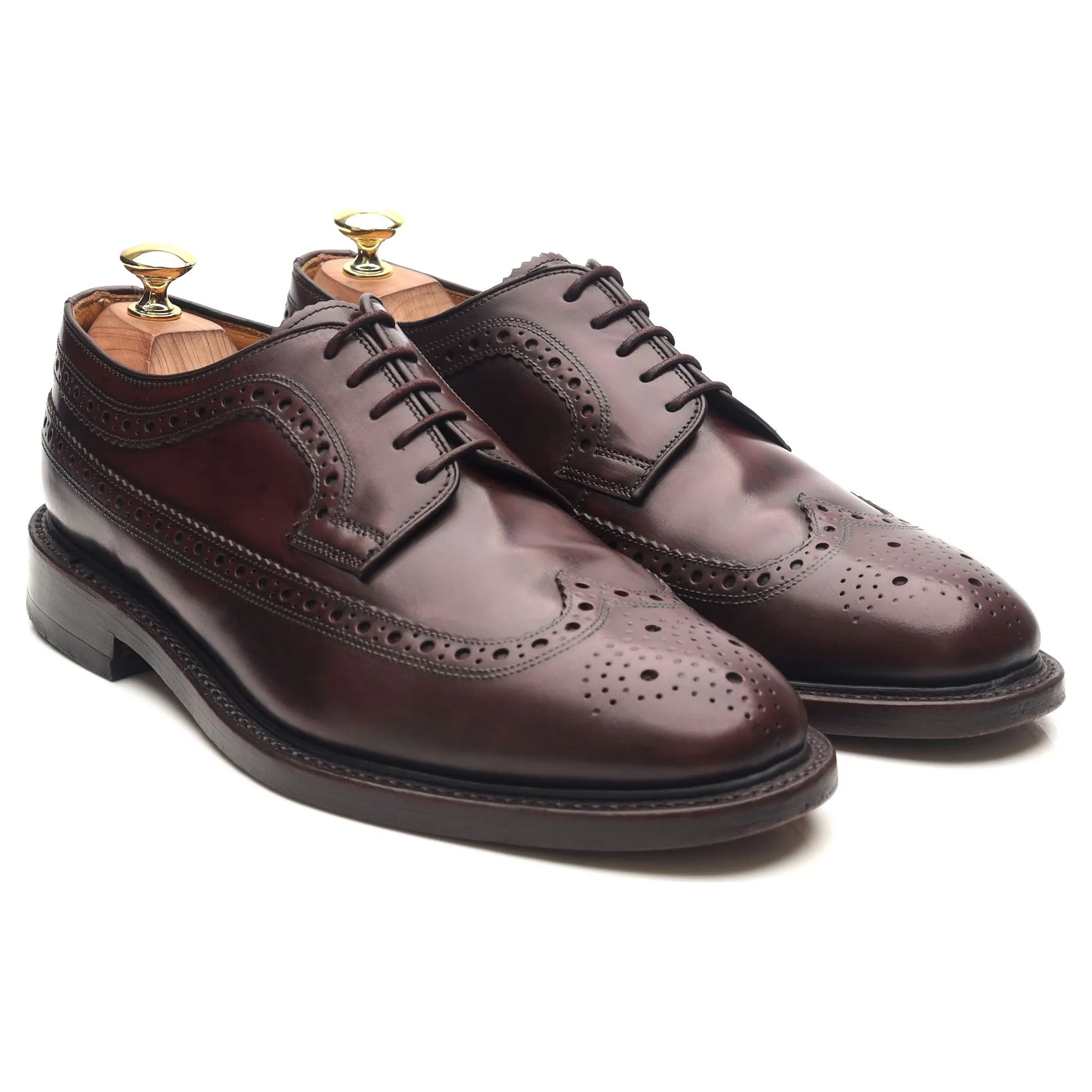 'Royal Brogue' Burgundy Leather Derby Brogues UK 8 F