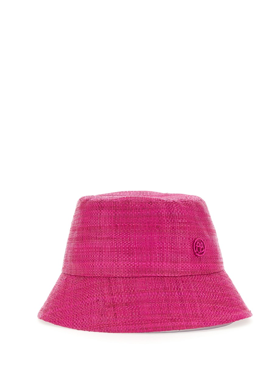 RUSLAN BAGINSKIY    STRAW BUCKET HAT WITH LOGO