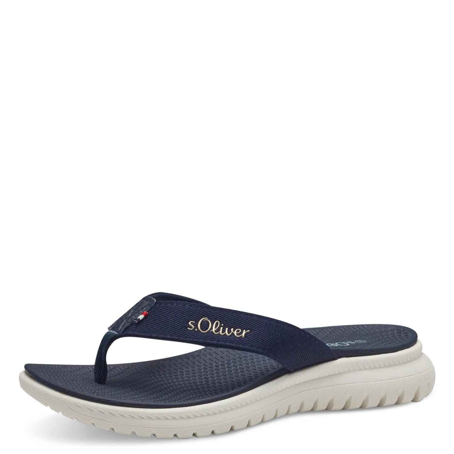 S Oliver Wedge Flip Flop Navy