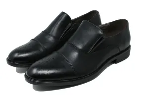 Scarpe uomo classiche nero senza lacci calzature Derby eleganti e da cerimonia