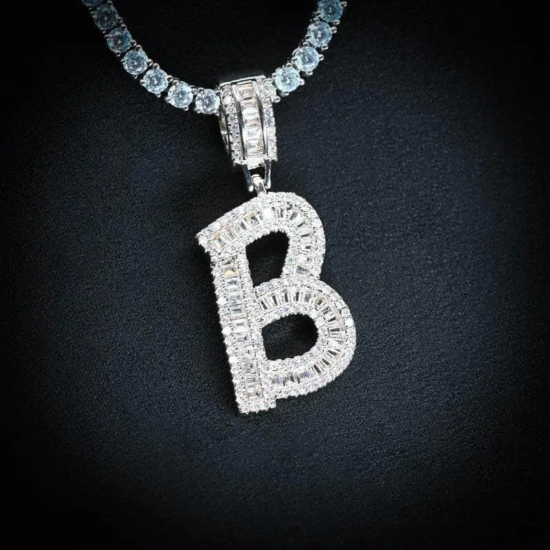 Single Baguette Letter Pendant