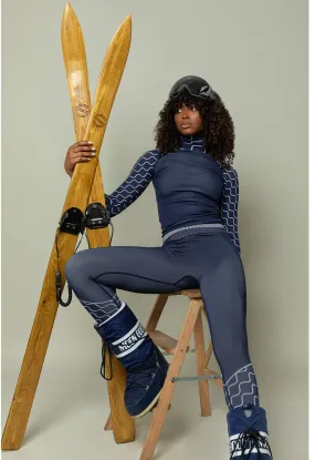 Sloobie Megeve Thermal Base Layer Leggings in Navy