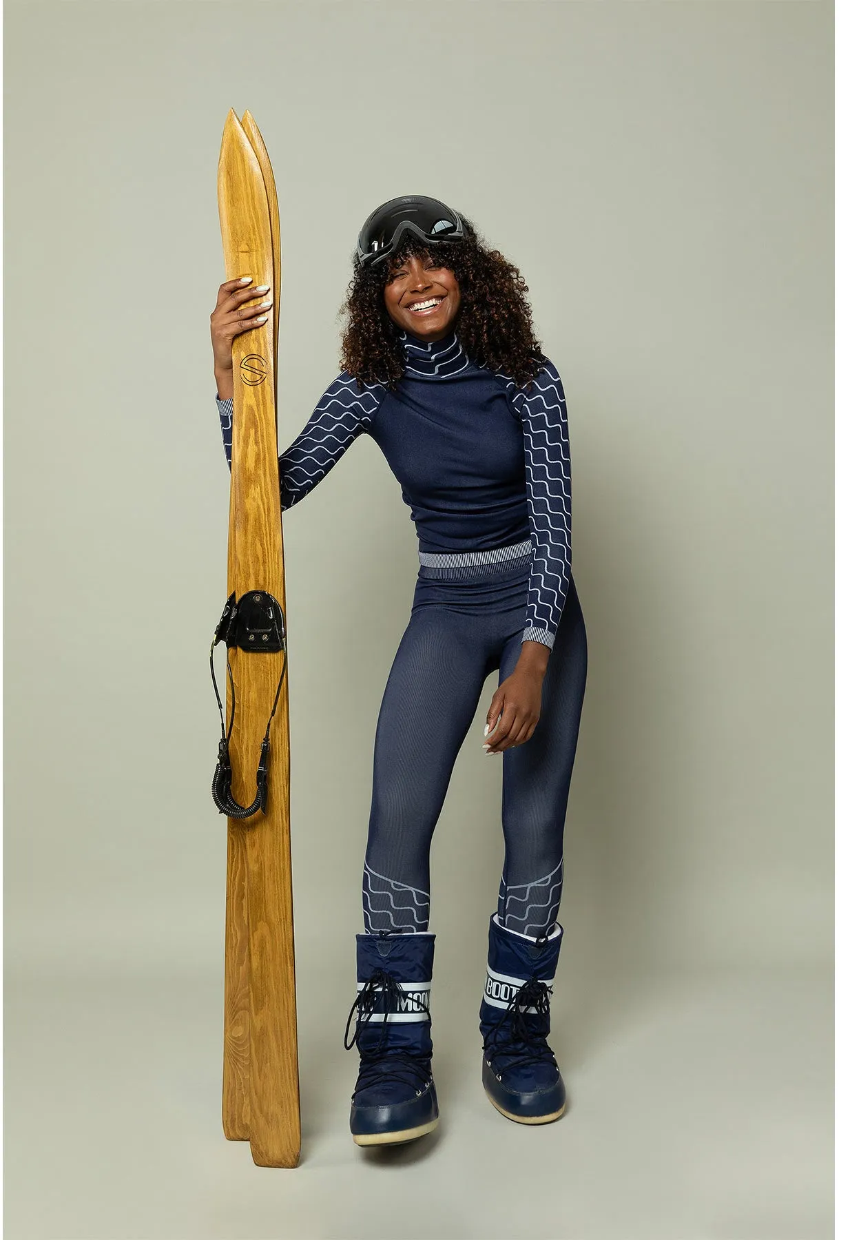 Sloobie Megeve Thermal Base Layer Leggings in Navy