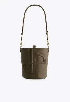 Small JP Embossed Leather Bucket Bag