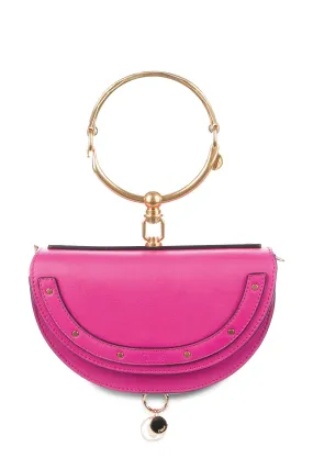 Small Nile Minaudiere Bracelet Bag Fuchsia Rose