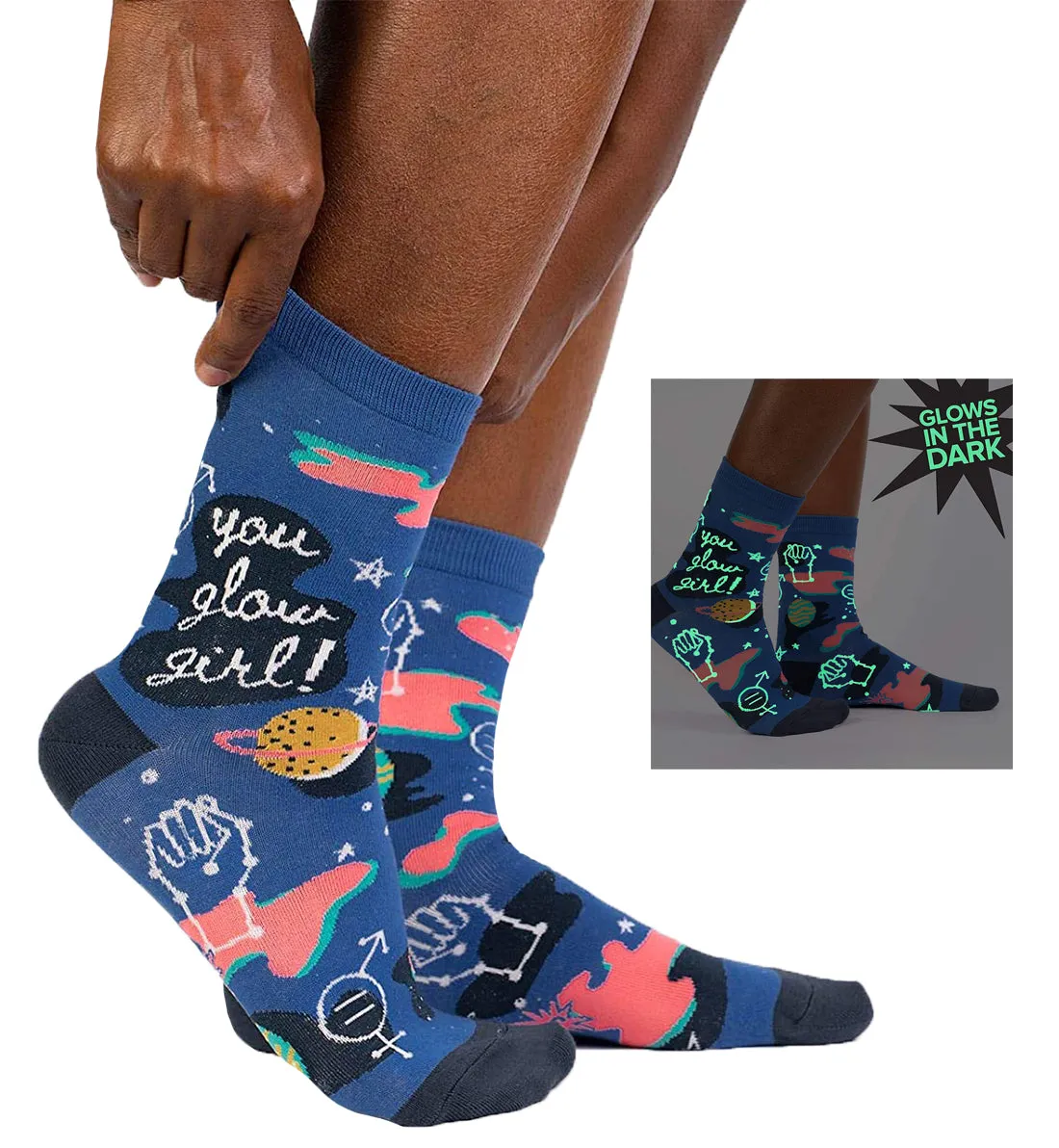 SOCK it to me Women's Crew Socks (Prints) - You Glow Girl