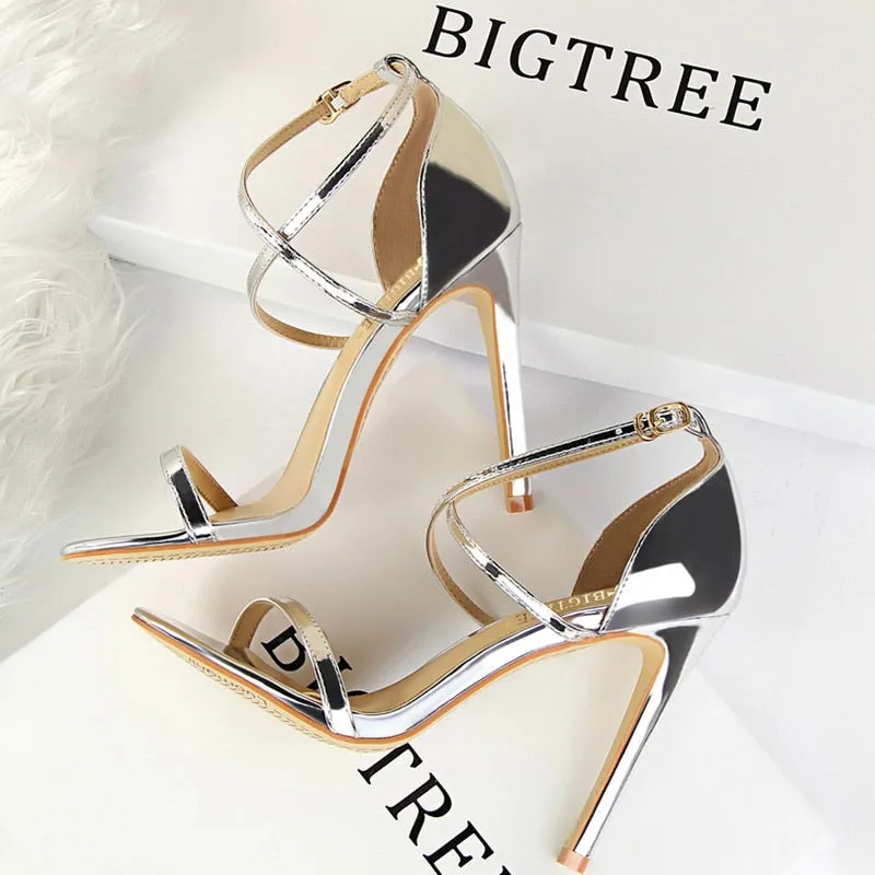 Sparkle Sequins Stiletto Heels Summer Women Sandals