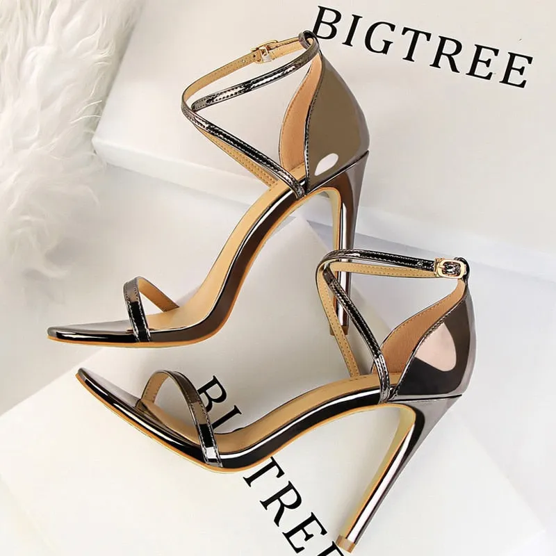 Sparkle Sequins Stiletto Heels Summer Women Sandals