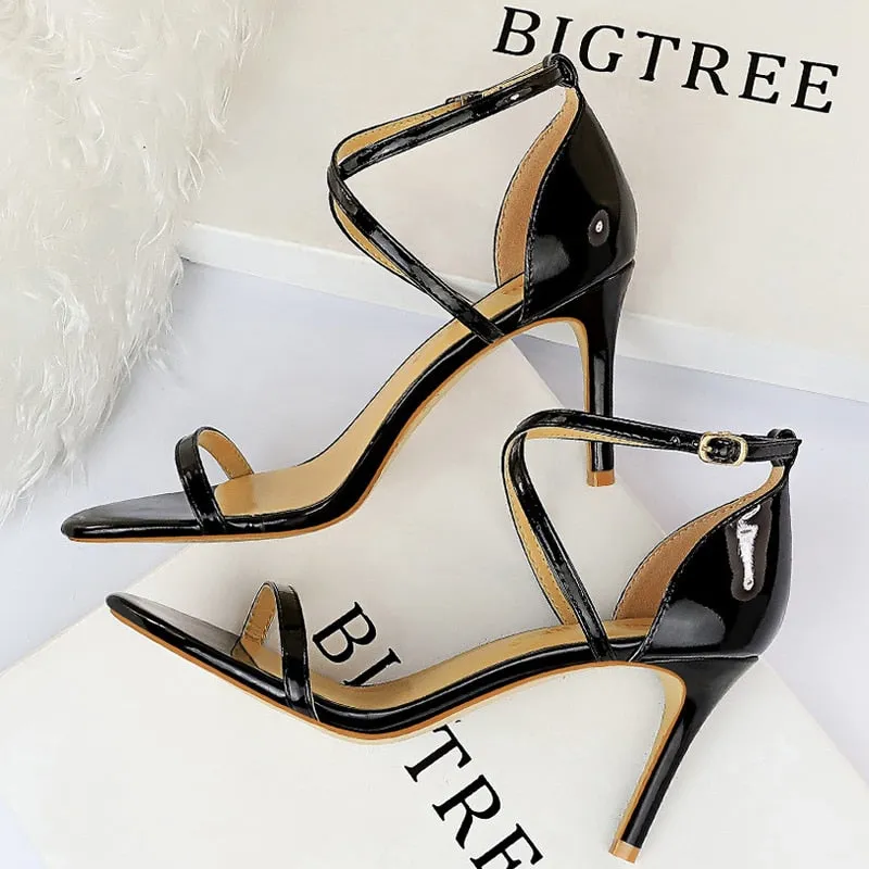 Sparkle Sequins Stiletto Heels Summer Women Sandals